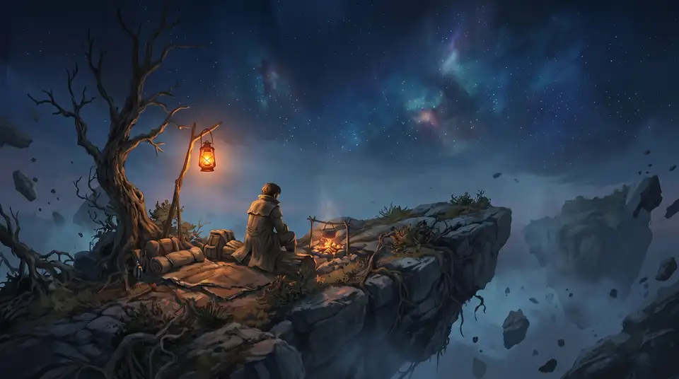 A night camp on a small island