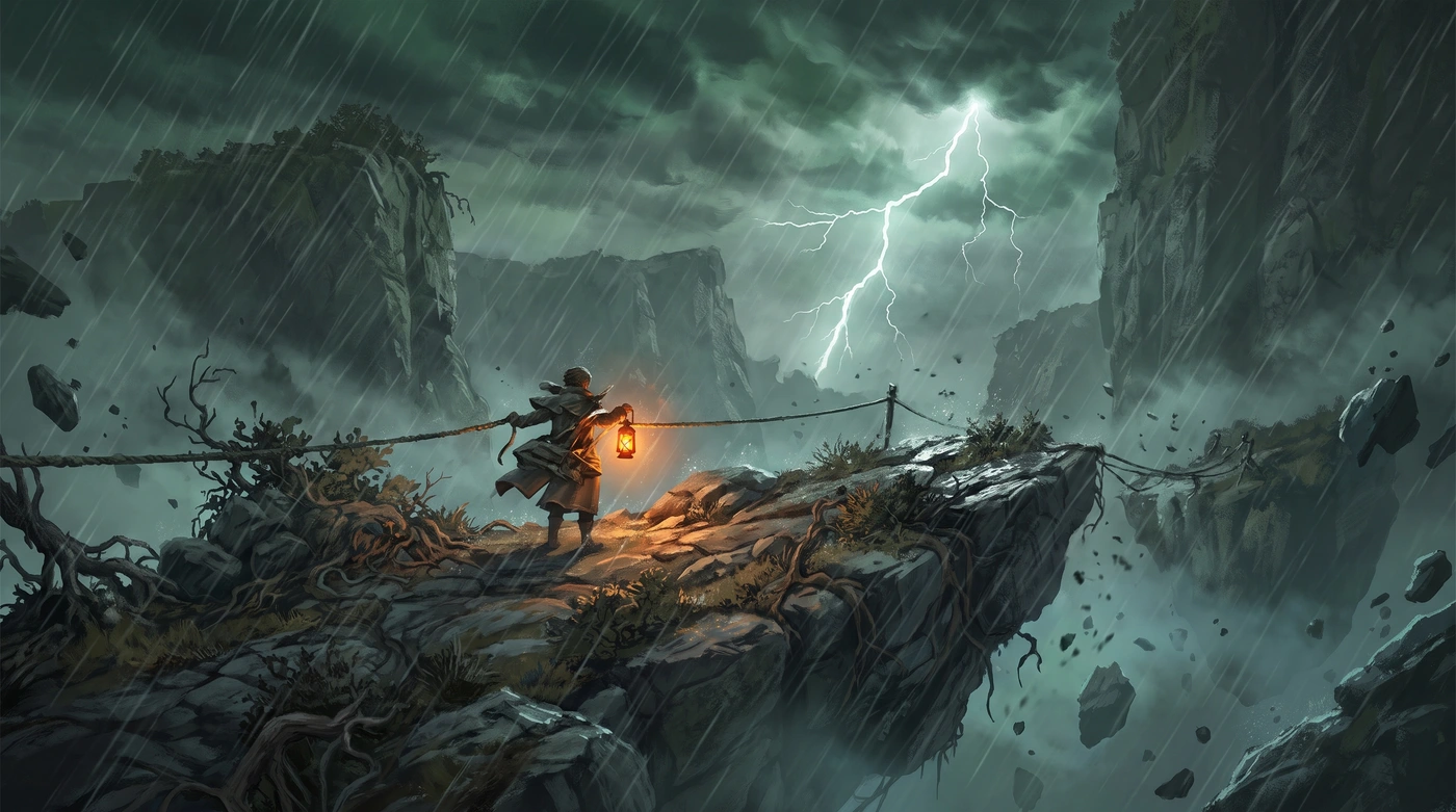 Crossing between islands in a storm